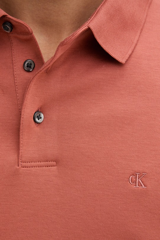 Calvin Klein polo majica moška bombažna LV04LB276G oranžna