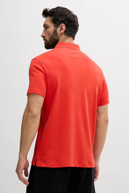 Памучна тениска с яка Calvin Klein LV04LB276G червен AW25