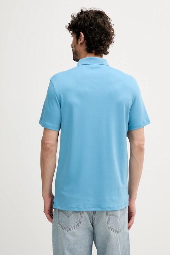 Calvin Klein polo bawełniane LV04LB276G niebieski SS25