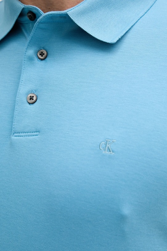 Bavlněné polo tričko Calvin Klein modrá LV04LB276G