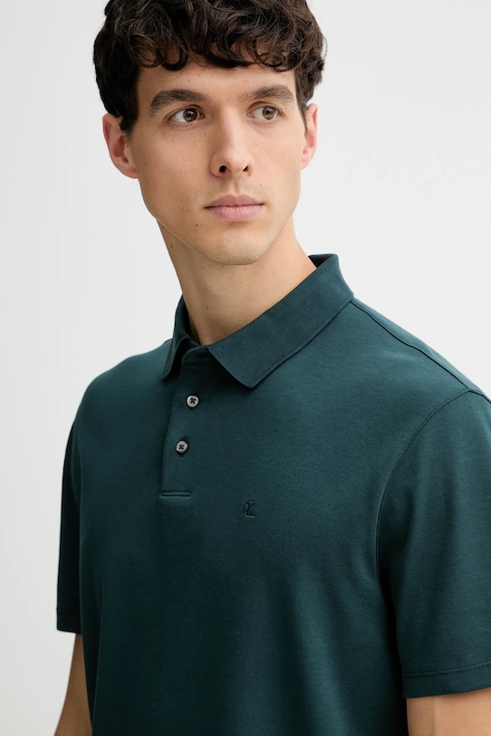 Βαμβακερό μπλουζάκι πόλο Calvin Klein πράσινο LV04LB276G