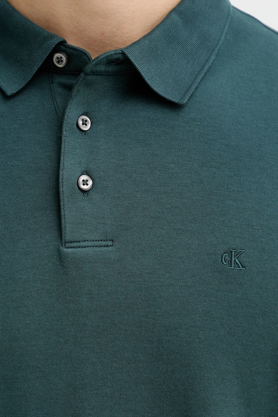 Βαμβακερό μπλουζάκι πόλο Calvin Klein LV04LB276G πράσινο