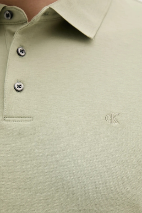 Βαμβακερό μπλουζάκι πόλο Calvin Klein LV04LB276G πράσινο