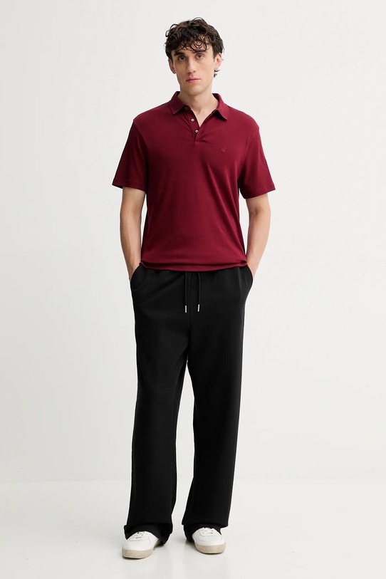 Calvin Klein polo bawełniane LV04LB276G bordowy AW25