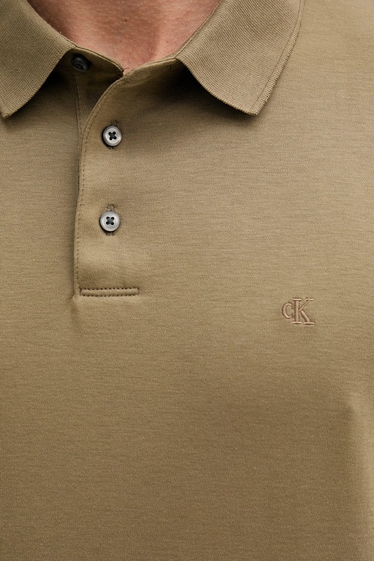 Bavlněné polo tričko Calvin Klein zelená LV04LB276G