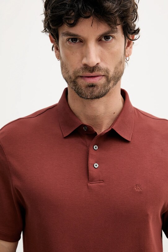 Oblečenie Bavlnené polo tričko Calvin Klein LV04LB276G červená