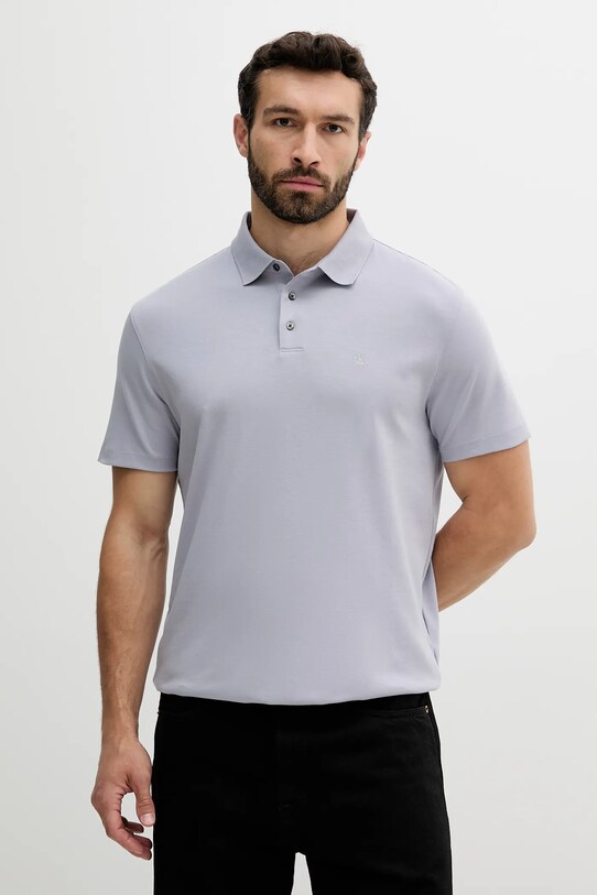 Bombažen polo Calvin Klein Brez vzorca vijolična LV04LB276G
