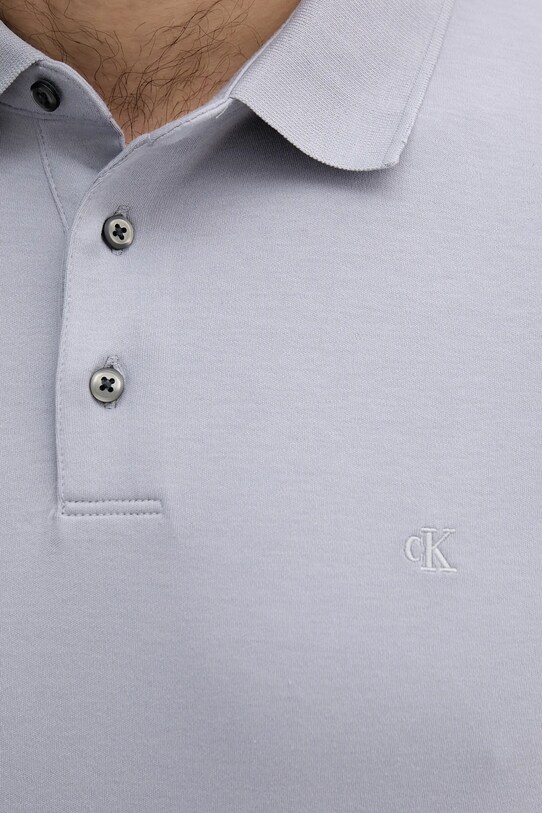 Bombažen polo Calvin Klein vijolična LV04LB276G