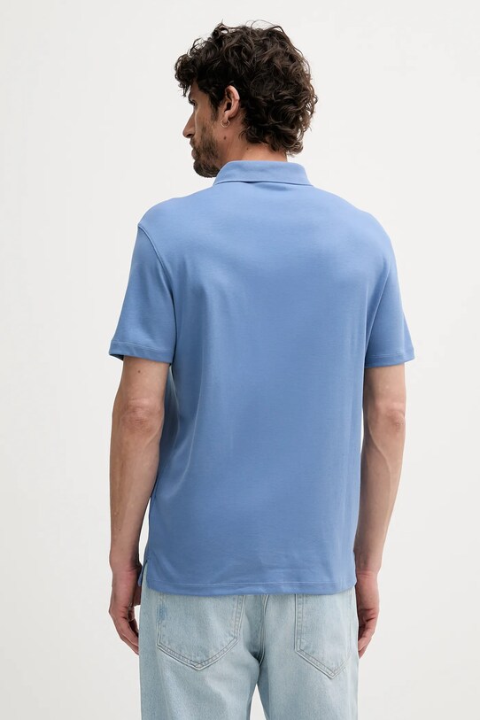 Calvin Klein polo bawełniane LV04LB276G niebieski SS25
