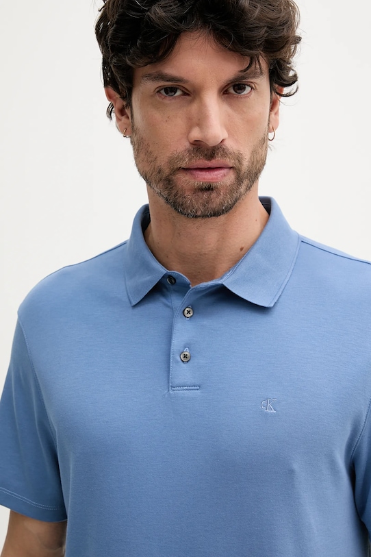Oblečení Bavlněné polo tričko Calvin Klein LV04LB276G modrá