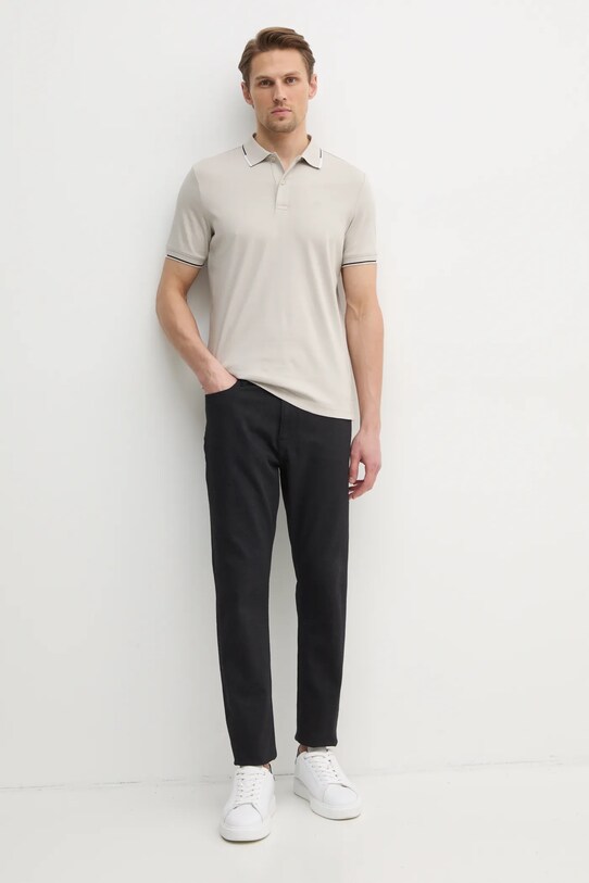 Calvin Klein polo bawełniane K10K114130 szary SS25