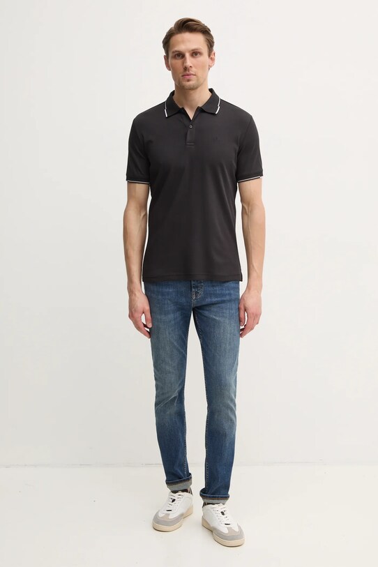 Calvin Klein polo de bumbac K10K114130 negru SS25