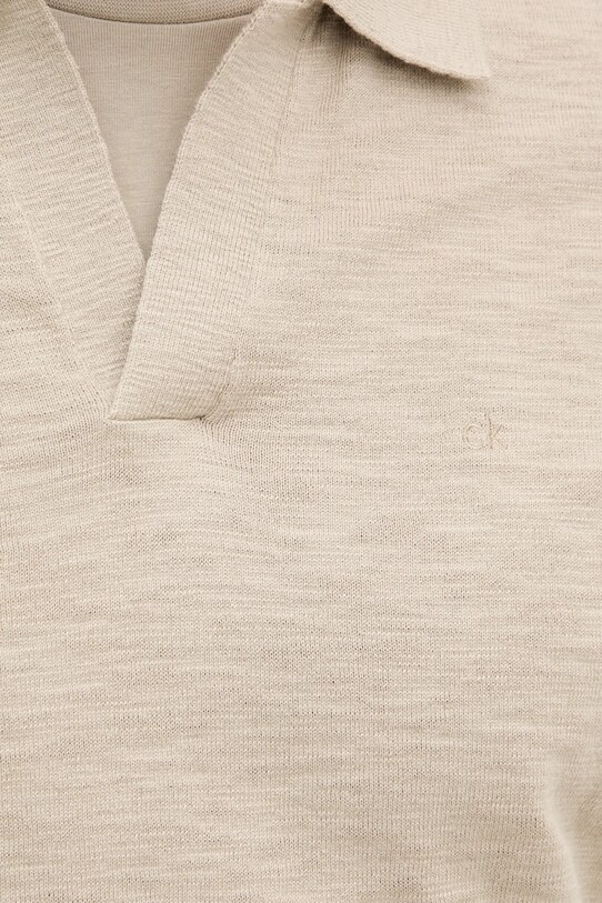 Bombažen polo Calvin Klein K10K114087 bež