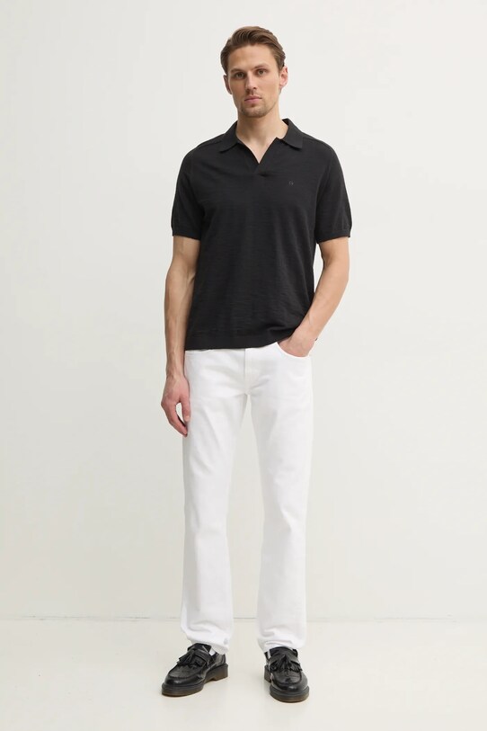 Бавовняне поло Calvin Klein K10K114087 чорний SS25