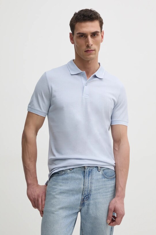 Calvin Klein polo de bumbac regular albastru K10K114475