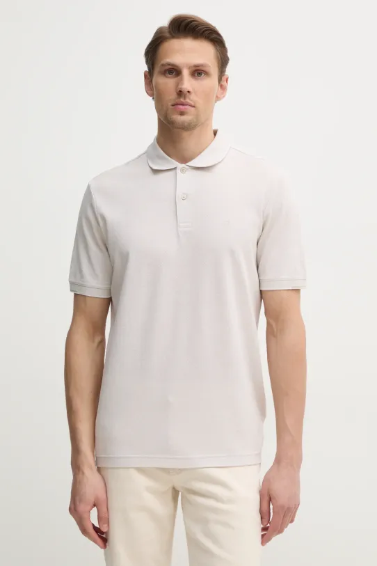 Bavlnené polo tričko Calvin Klein jednofarebný béžová K10K114475