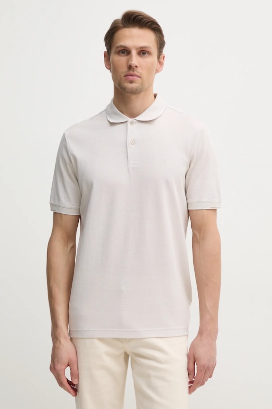 Calvin Klein polo bawełniane bawełna beżowy K10K114475