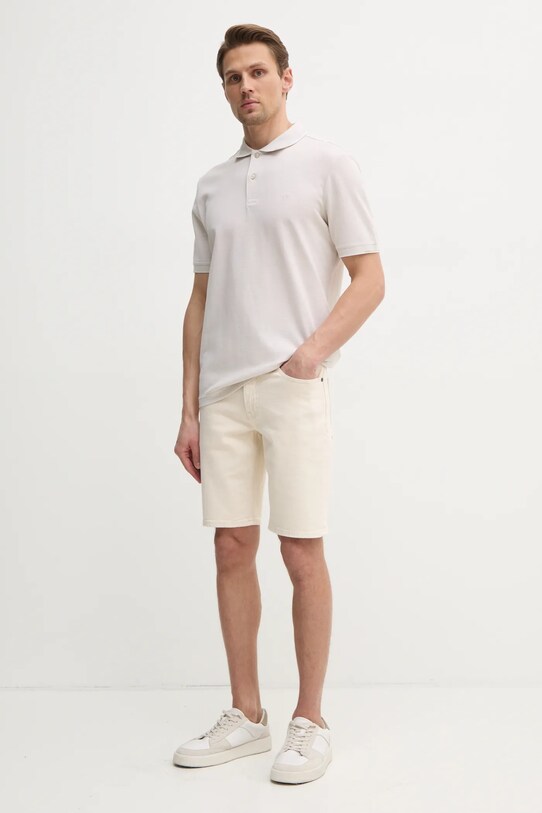 Calvin Klein polo de bumbac K10K114475 bej SS25