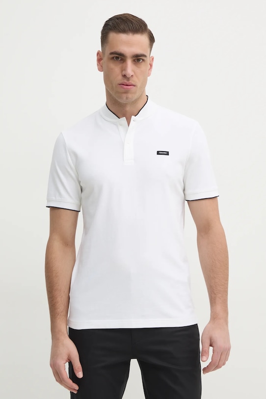 Calvin Klein polo z elastanem beżowy K10K114139