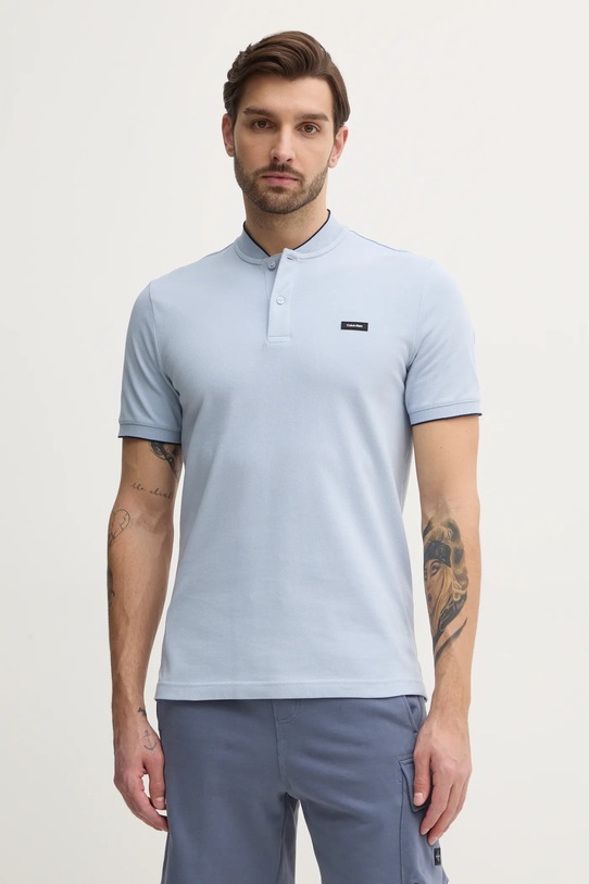 Calvin Klein polo z elastanem niebieski K10K114139