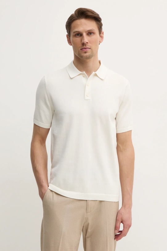 Calvin Klein polo bawełniane bawełna beżowy K10K114476