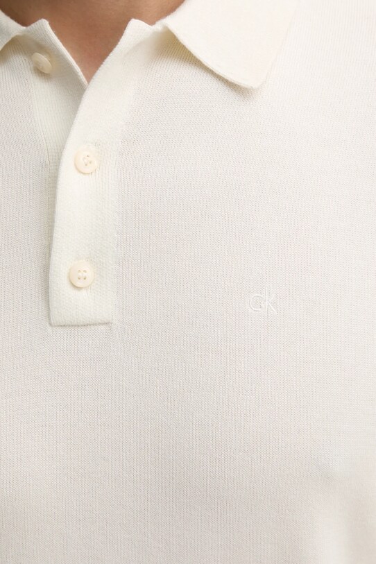 Calvin Klein polo bawełniane K10K114476 beżowy