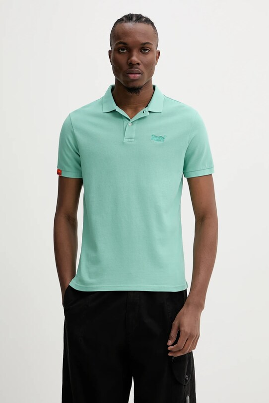 Superdry pamut póló sima türkiz M1110439A.2MD