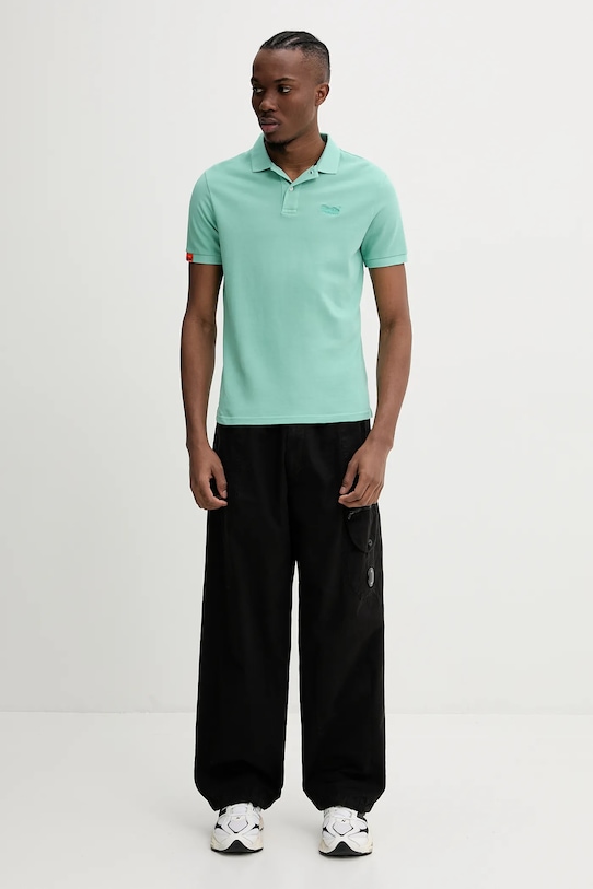 Superdry pamut póló M1110439A.2MD türkiz SS25