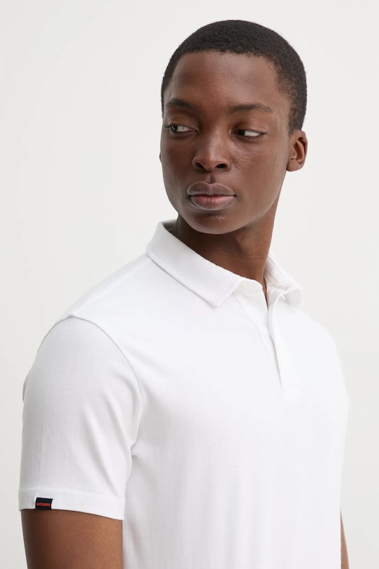 Bavlnené polo tričko Superdry jednofarebný biela M1110440A.01C