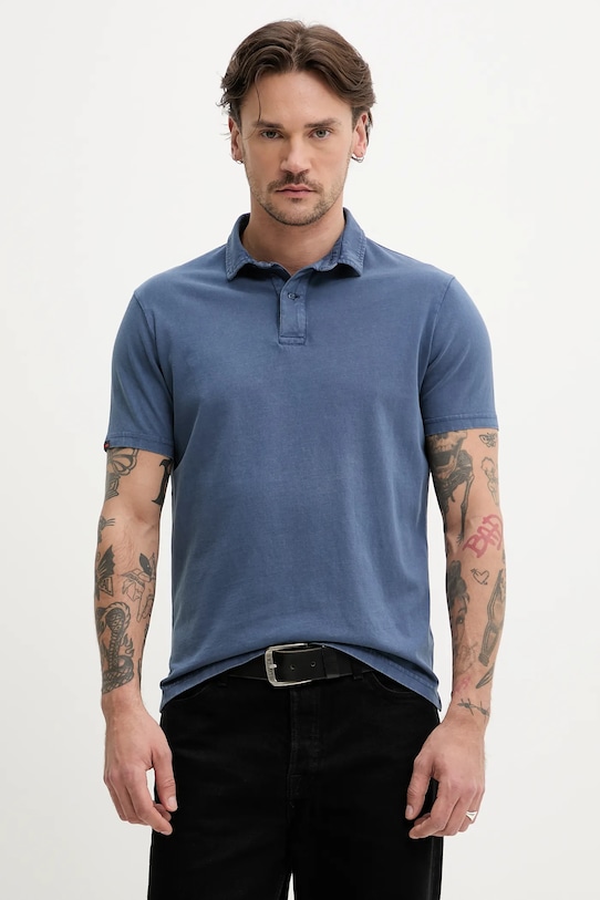 Superdry polo de bumbac regular albastru M1110440A.92N