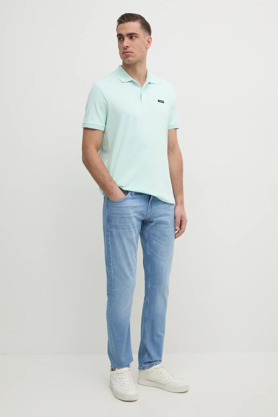 Поло Calvin Klein K10K114141 бірюзовий SS25