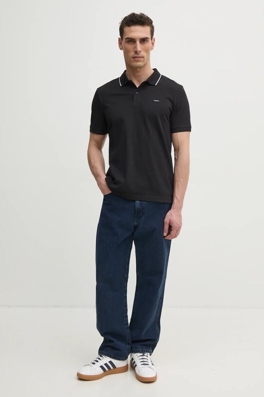 Polo tričko Calvin Klein K10K114141 černá SS25