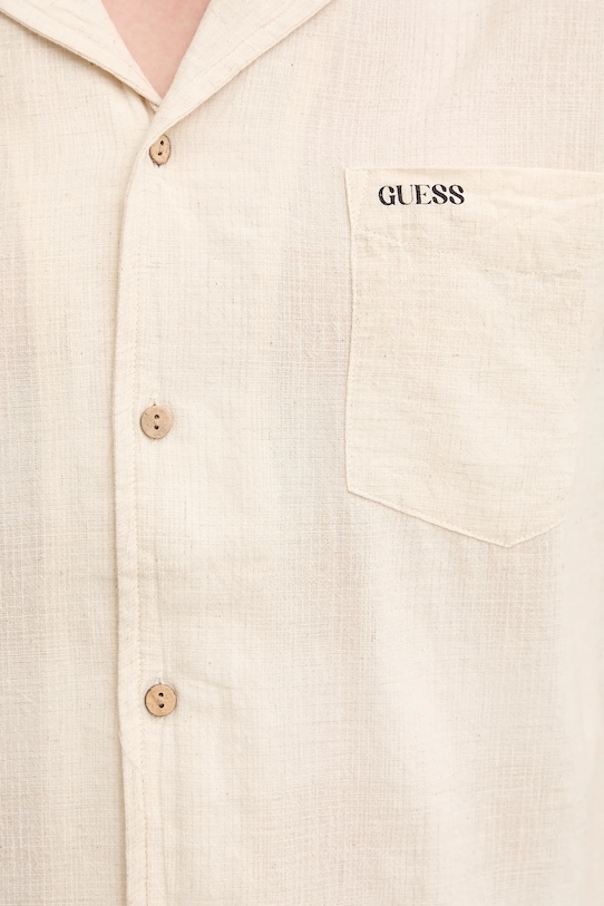 Рубашка с примесью льна Guess бежевый F5GH03.WH431