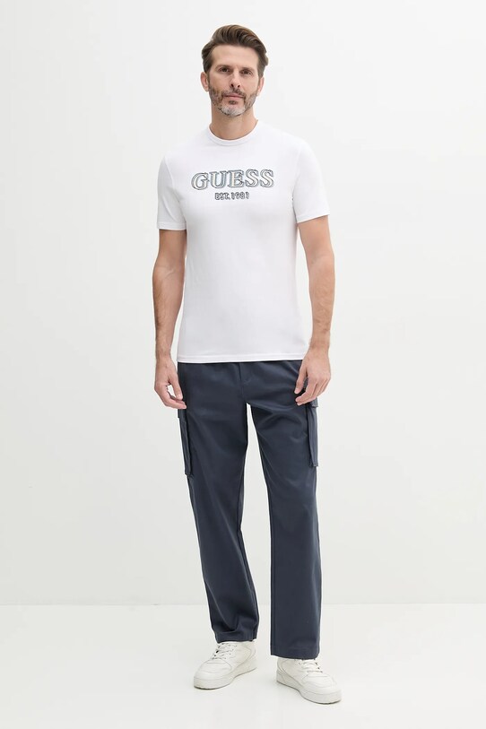 Bavlnené polo tričko Guess F5GP00.K9WF1 biela SS25