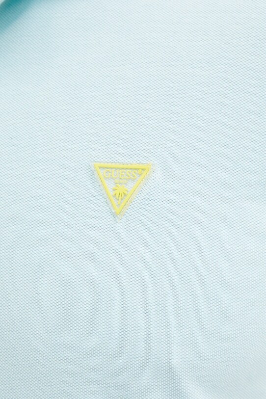 Bavlnené polo tričko Guess tyrkysová F5GP00.K9WF1