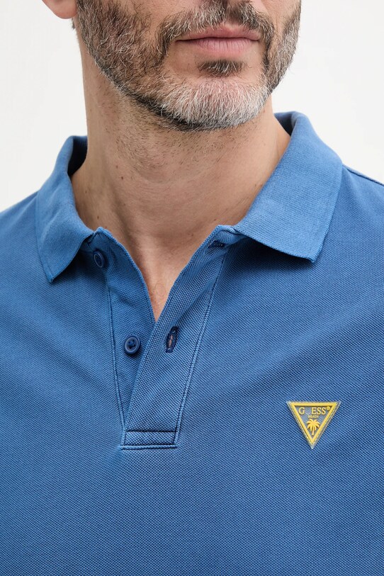 Bavlnené polo tričko Guess F5GP00.K9WF1 modrá