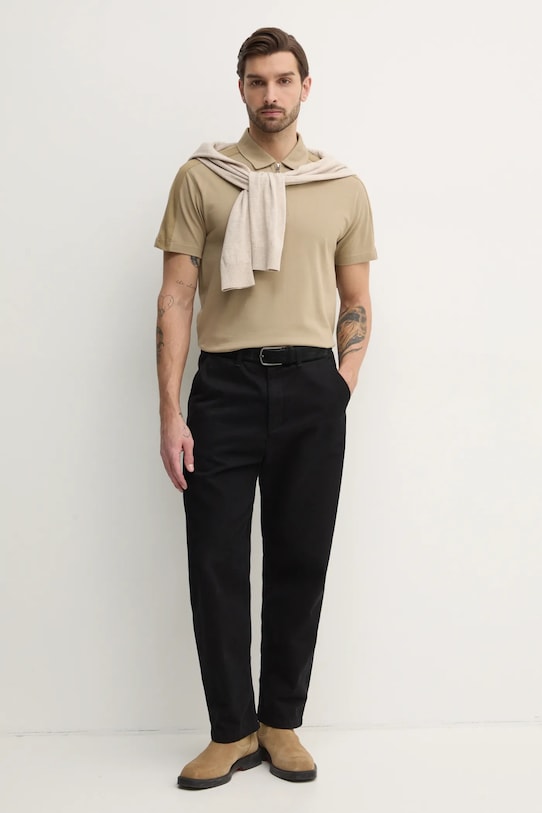 Хлопковое поло Calvin Klein Jeans J30J327240 зелёный SS25