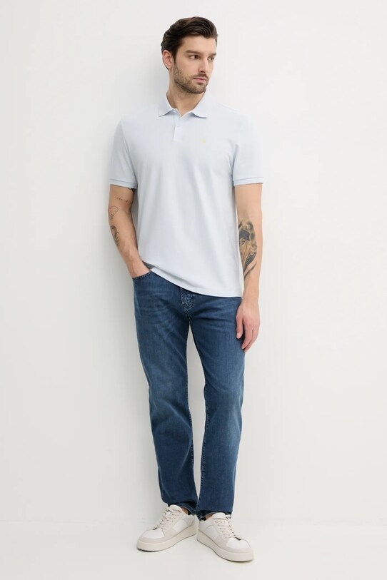 Бавовняне поло Calvin Klein Jeans LV040EM269 блакитний SS25