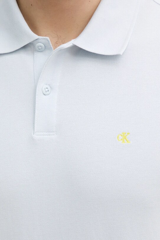 Бавовняне поло Calvin Klein Jeans LV040EM269 блакитний