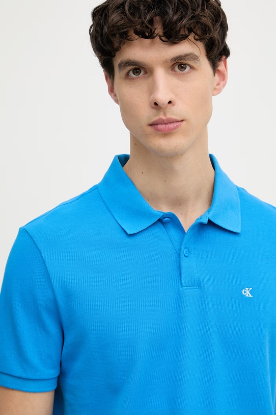 Calvin Klein Jeans polo bărbați din bumbac albastru LV040EM269