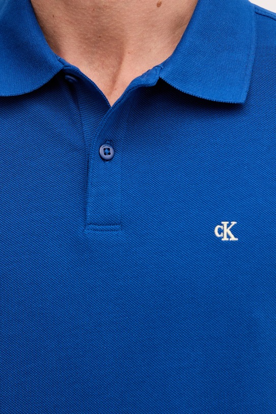 Calvin Klein Jeans polo bawełniane LV040EM269 niebieski