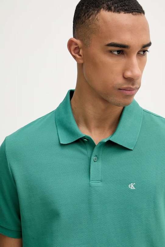 Calvin Klein Jeans Πόλο Ανδρικό Βαμβακερό πράσινο LV040EM269