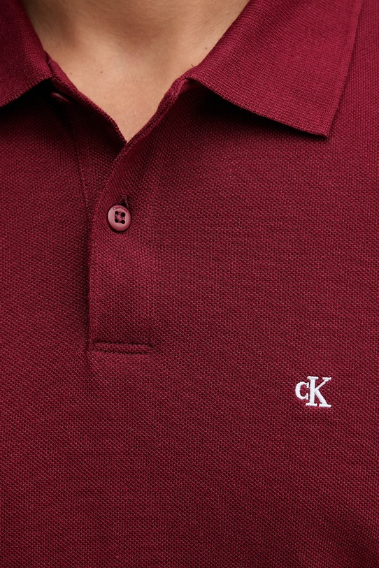 Calvin Klein Jeans polo bawełniane LV040EM269 bordowy