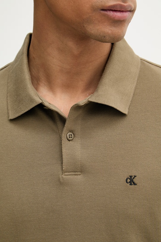 Calvin Klein Jeans polo męskie bawełniane LV040EM269 zielony