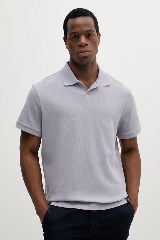 Calvin Klein Jeans polo bawełniane bawełna fioletowy LV04RB282G