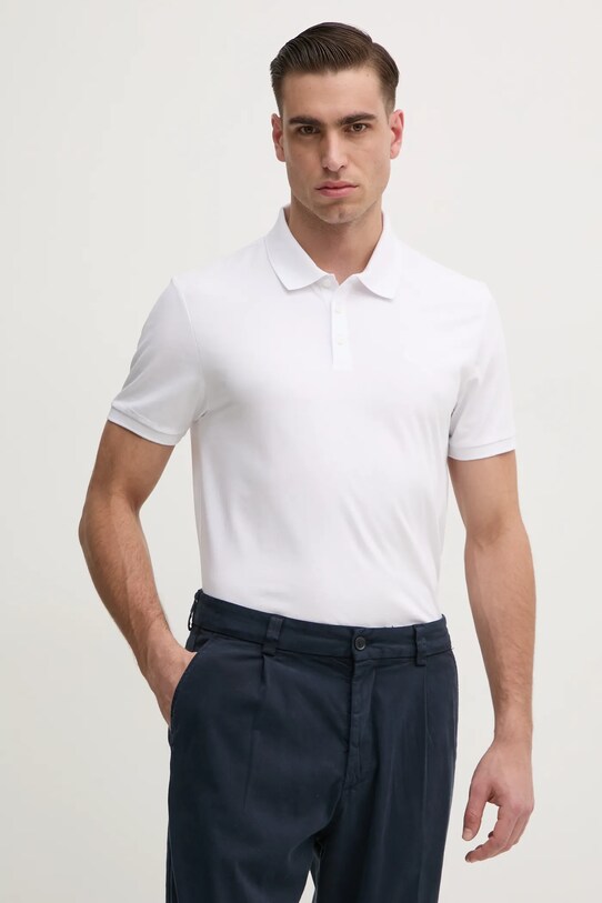Polo tričko Calvin Klein Jeans jednofarebný biela LV040HM281