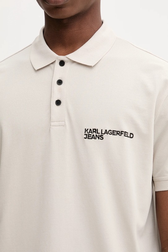 Бавовняне поло Karl Lagerfeld Jeans A2M17094 бежевий