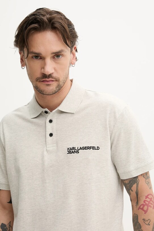 Karl Lagerfeld Jeans polo bawełniane szary A2M17094