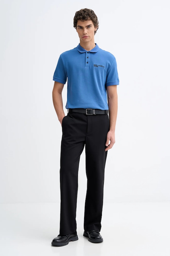 Karl Lagerfeld Jeans polo bawełniane A2M17094 niebieski AW25