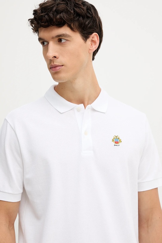 Bally polo bawełniane biały MJE06N